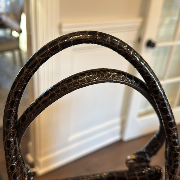 Cole Haan brown snakeskin embossed patent leather bag - Picture 5 of 8